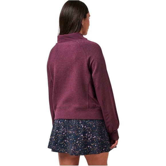 New Travis Mathew Delightful Funnel Neck Sweatshirt Medium M Burgundy Golf Tenni - Picture 10 of 10